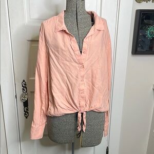 Cloth & Stone Women's Pink Button-Up Top Large